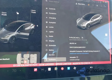2021 Tesla Model 3 Standard Range Plus Rear-Wheel Drive from USA, damaged, VIN 5YJ3E1EA3MF017517